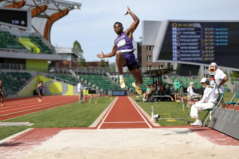 Chikomba breaks Kansas State long jump record to clinch Oregon meet title