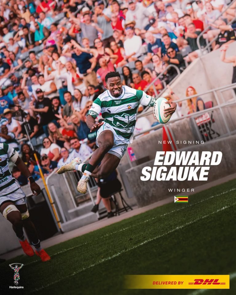 Explosive Zimbabwe winger Edward Sigauke joins English Premiership giants Harlequins